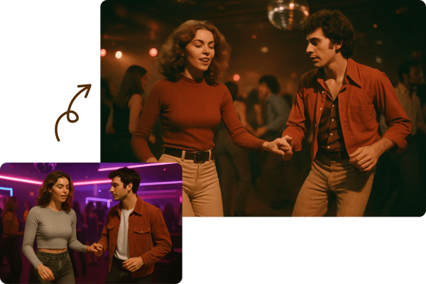 Estética auténtica vintage de los años 70