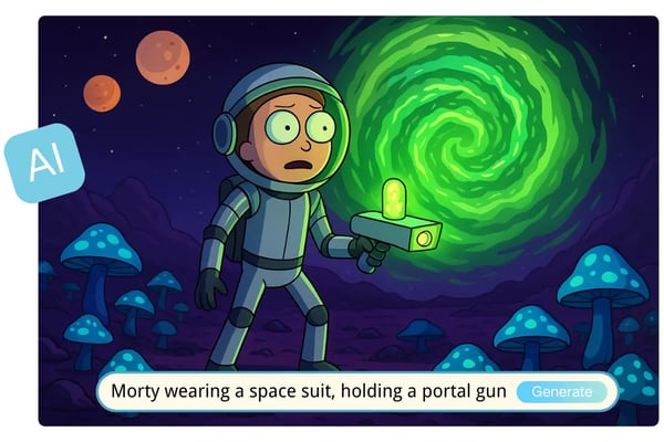 Créez instantanément des avatars Rick et Morty gratuits à partir d'une description
