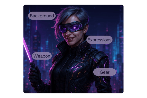 🧬 Personnalisez votre personnage IA cyberpunk