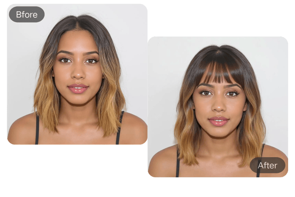 AI Facial Recognition for Seamless Bangs Placement