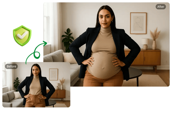 Créez des photos de grossesse en toute sécurité avec notre générateur IA enceinte