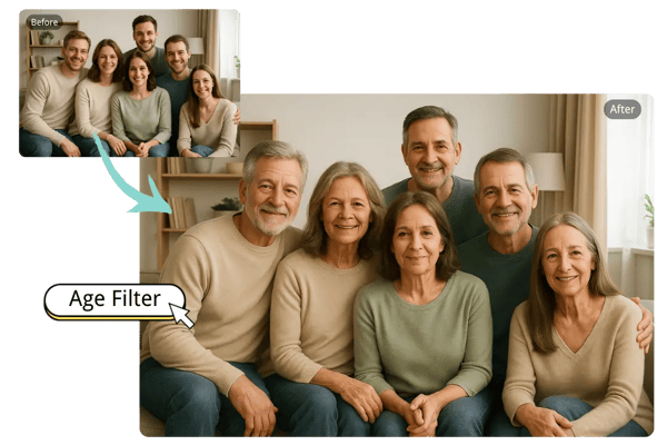 Instant Old Face Filter for Family Reunions
