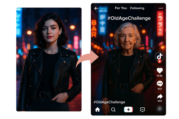 One-Click Old Age Filter Online for Social Media Challenges