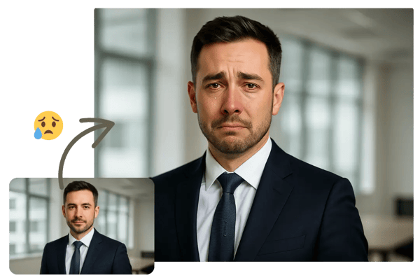 Realistic AI Cry Filter for Emotional Photo Edits