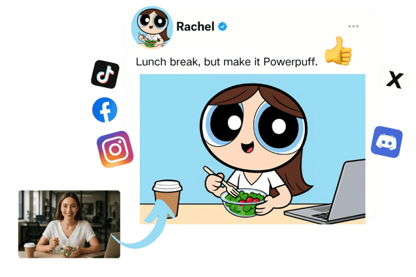 Filtre Powerpuff Girls instantané pour des transformations de profil social