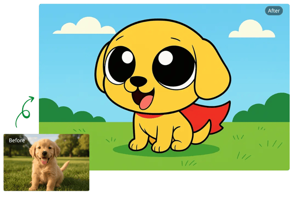 Générateur d'images Powerpuff Girls basé sur l'IA adaptable pour les transformations d'animaux