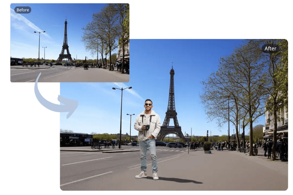 Insert Person into Photo for Travel Memories