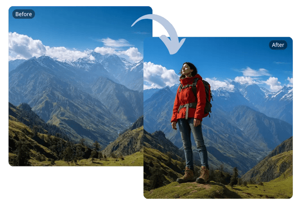 Add Person to Photos with Scenic Backgrounds