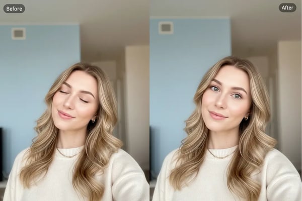 Selfies & Profile Pictures Enhanced with Open Eyes