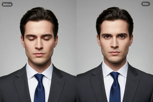 Professional Headshots with Clear, Open Eyes