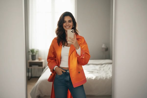 Bedroom Natural Light Mirror Selfie