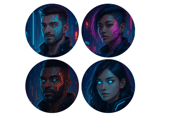 Avatars Cyberpunk pour les réseaux sociaux