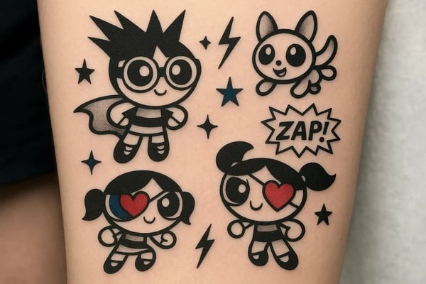 Conceptions de tatouages inspirées de Powerpuff Girls