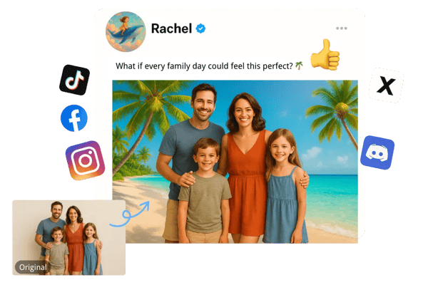 Virtual Family Vacations with AI Family Photos in Exotic Locations