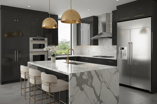 Elegant Luxury Kitchen Interior Design AI