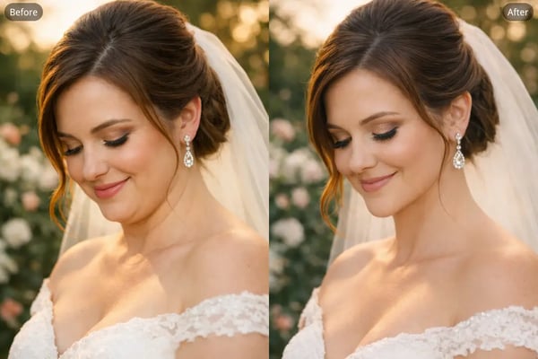 AI Double Chin Remover for Wedding and Event Portrait Photos