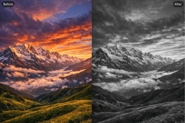 Convert Landscape Photos to Grayscale for Classic Black-and-White Photography