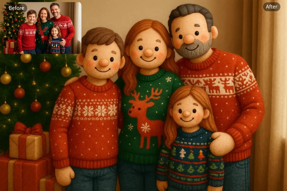 Holiday Cards with AI Plush Generator