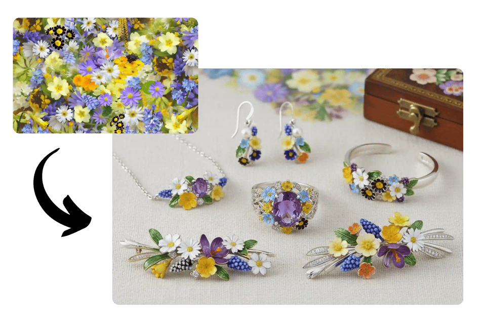 AI Jewelry Image Generator from Sketch or Reference