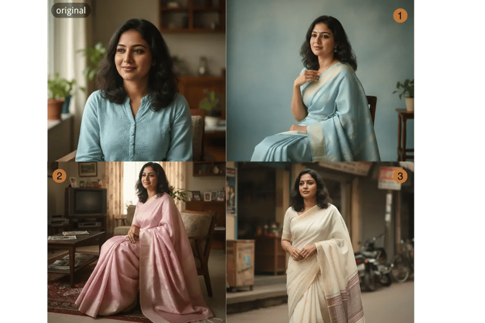 Consistent Saree Looks Using the Google Gemini AI Nano Banana Saree Prompt