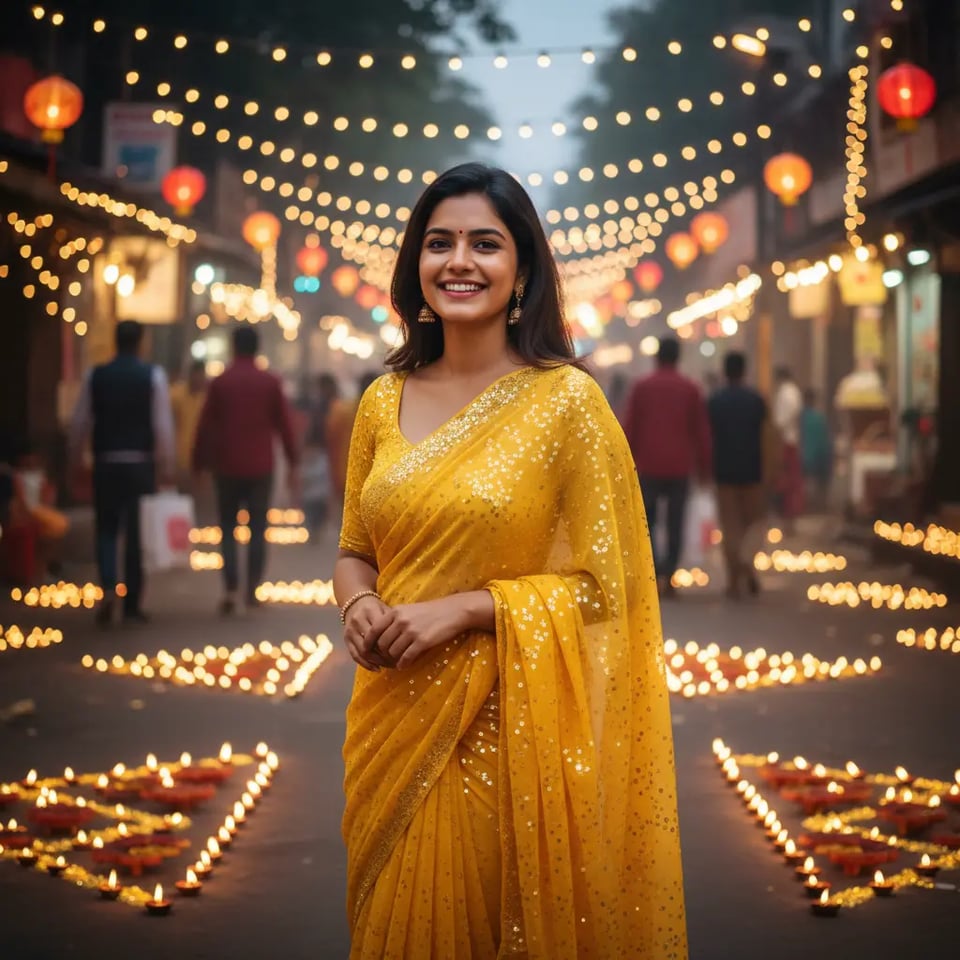 Festival Saree for Diwali Greetings