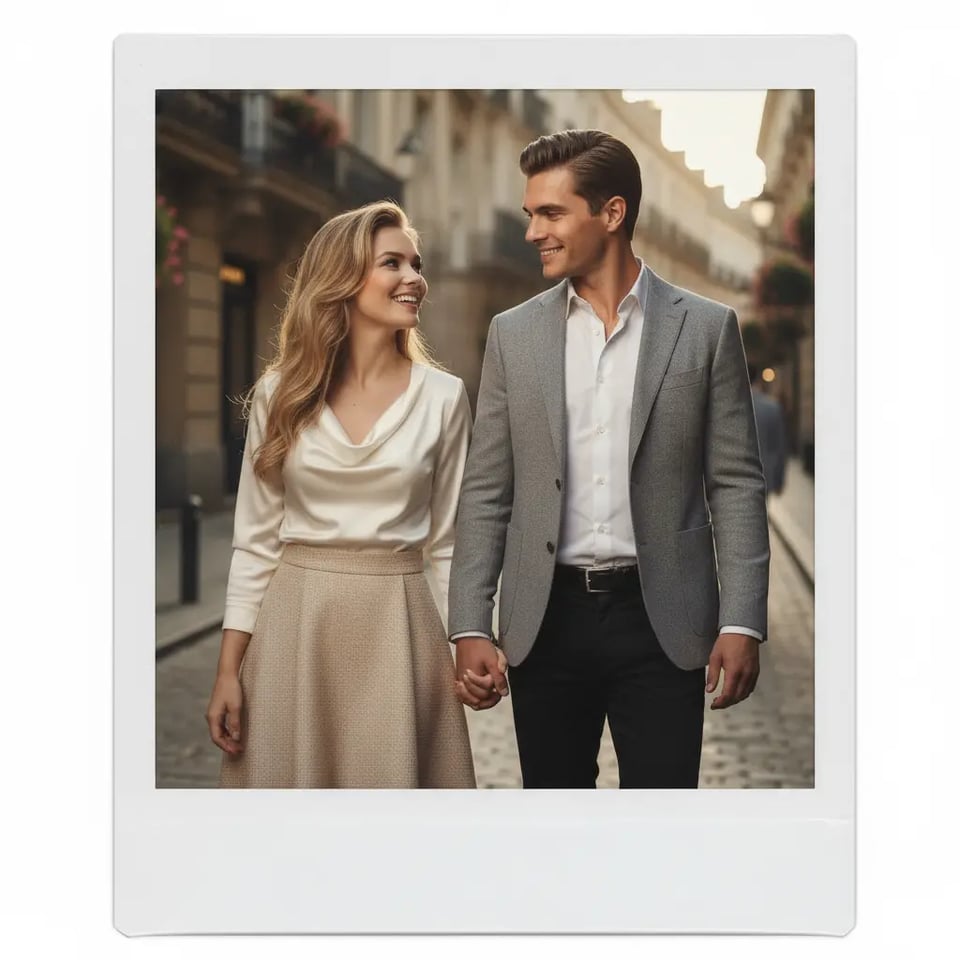 Hand-Holding Walk Polaroid Gemini AI Picture  
