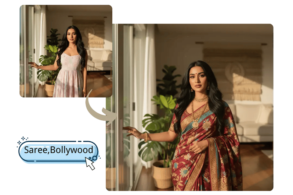 Gemini AI Retro Saree Generator for Cultural Elegance