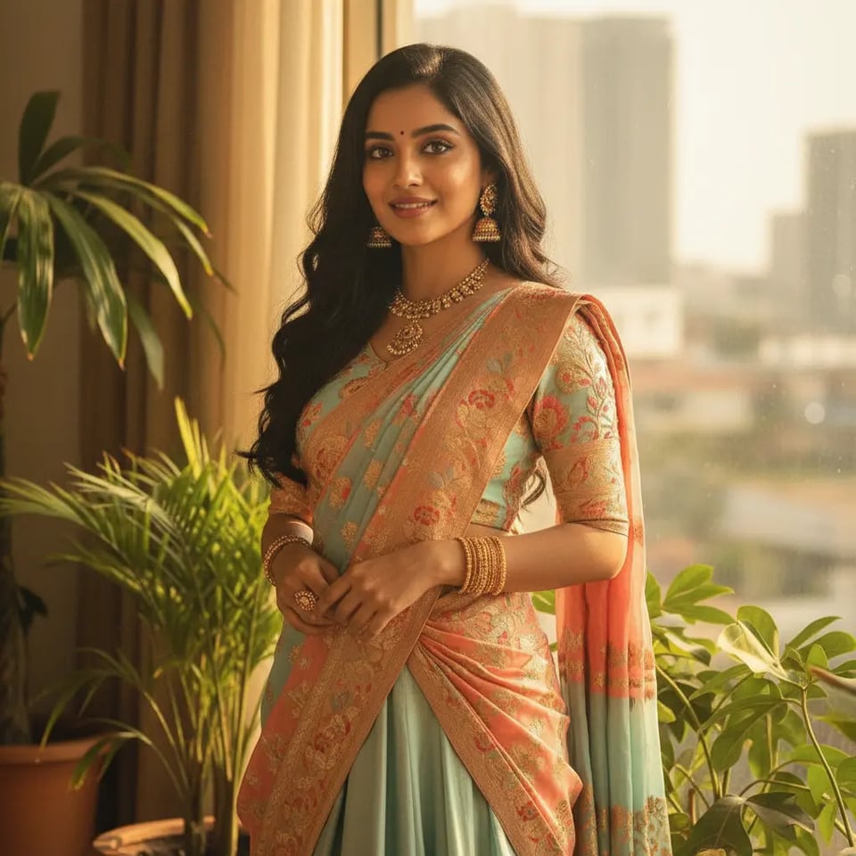 Cultural Elegance — Gemini AI Retro Saree