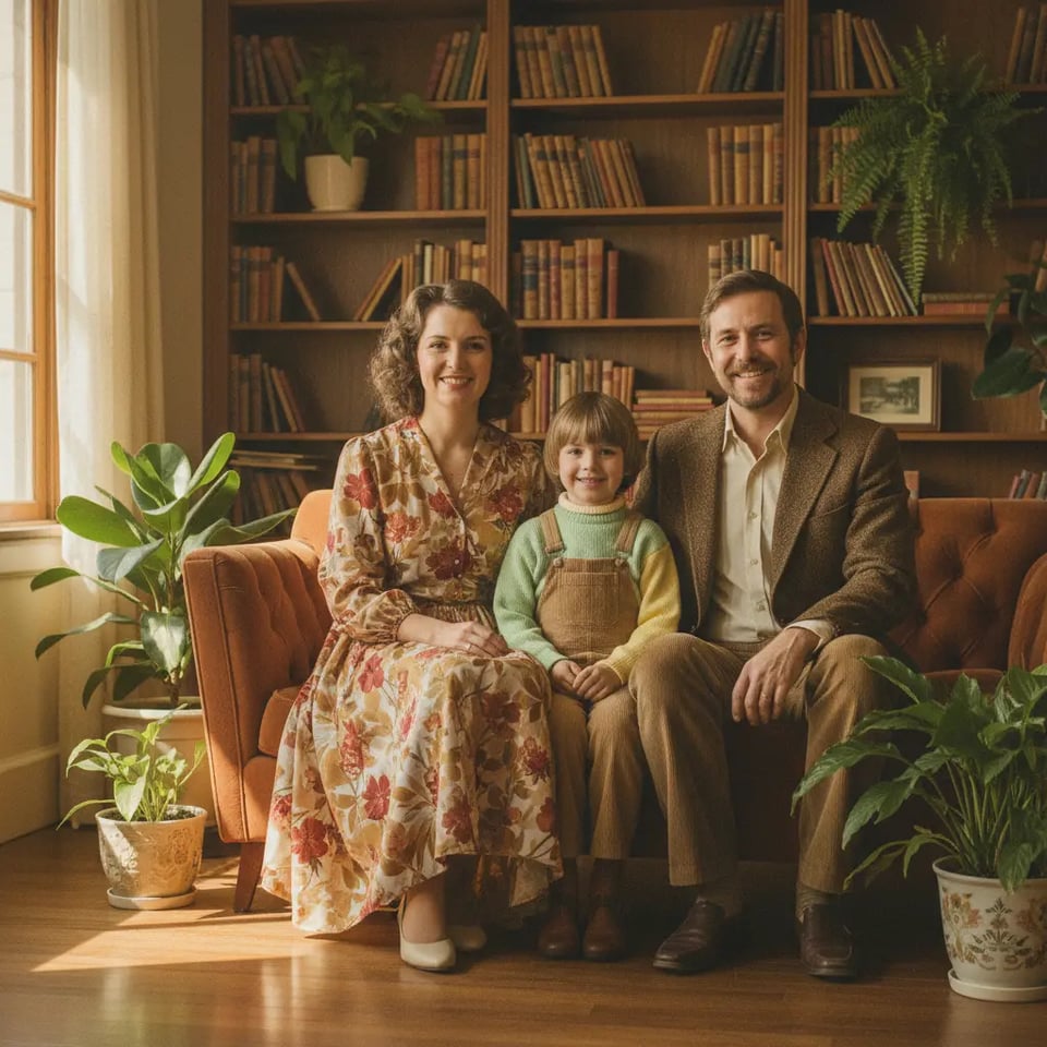 Family Throwback — Gemini AI Retro Group Photo
