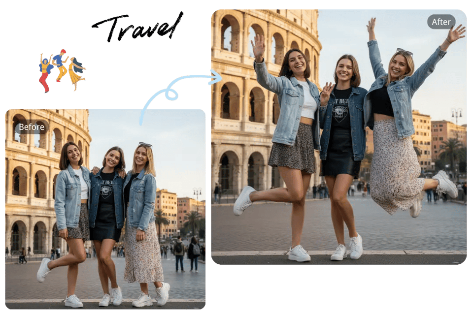 Multi-Person AI Pose Generator for Group Photos