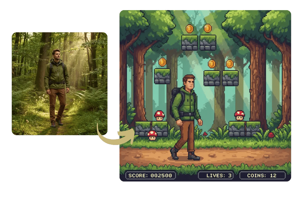 AI 16-Bit 2D Character Generator from Photos