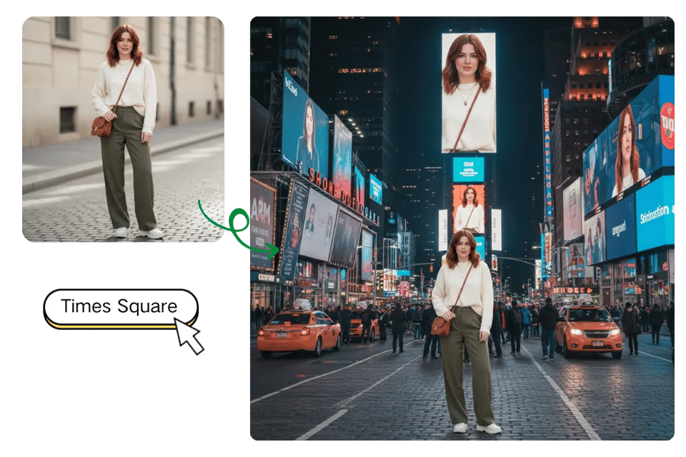 Realistic Times Square Selfie on Billboard