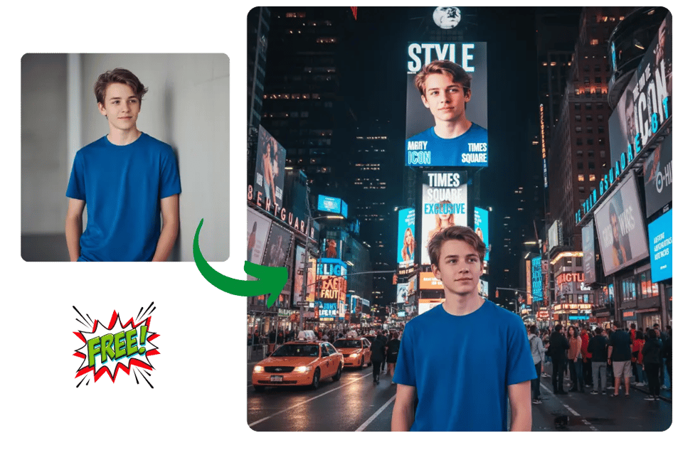 One-Click Free Times Square Billboard Selfie Generator Online