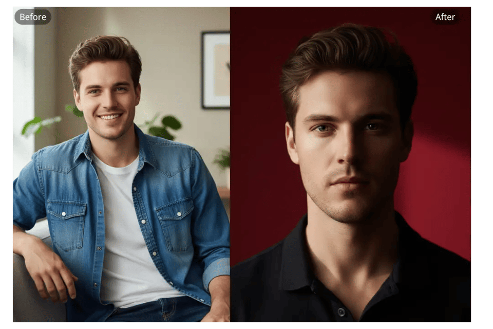 Cinematic Portrait Lighting with Realistic Shadows