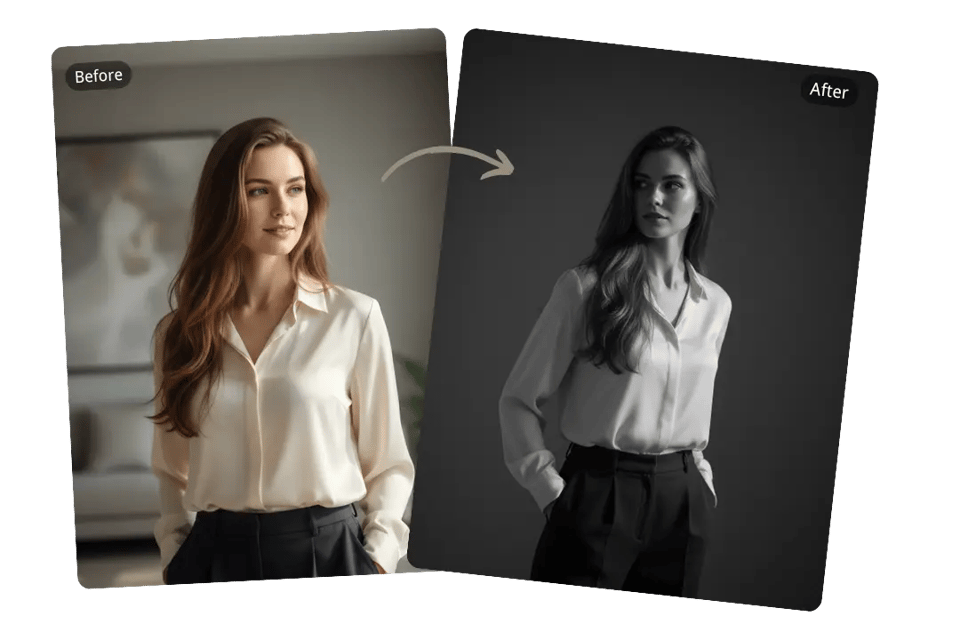 Black-and-White Cinematic Portraits with Identity Consistency