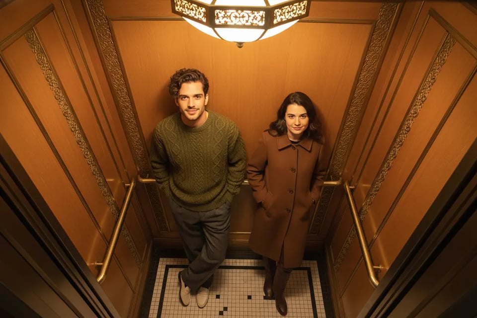 Retro Elevator Portrait with Wall Lean