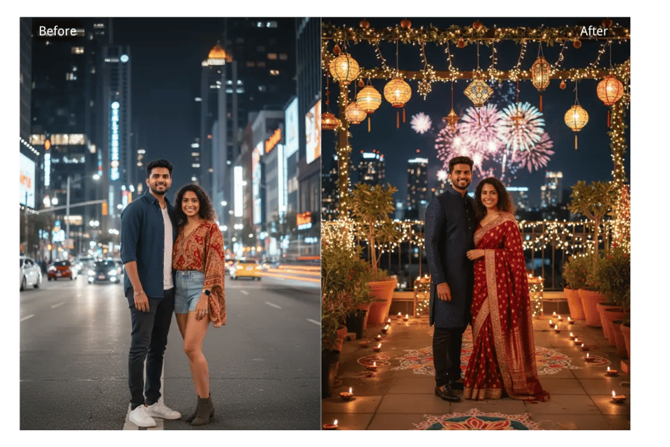 Turn Any Photo into a Warm Diwali Moment