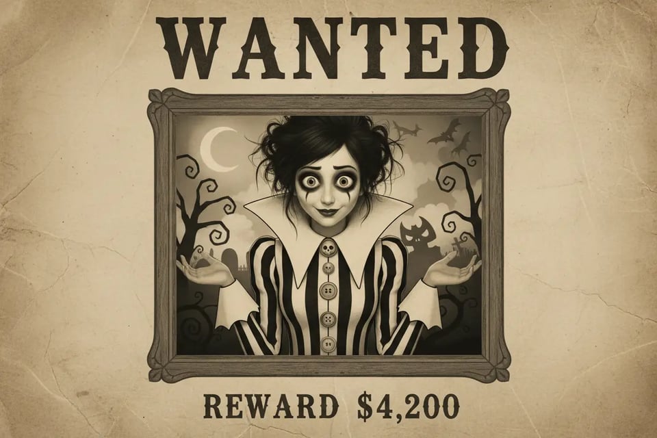 A Whimsical Fright with Tim Burton Style