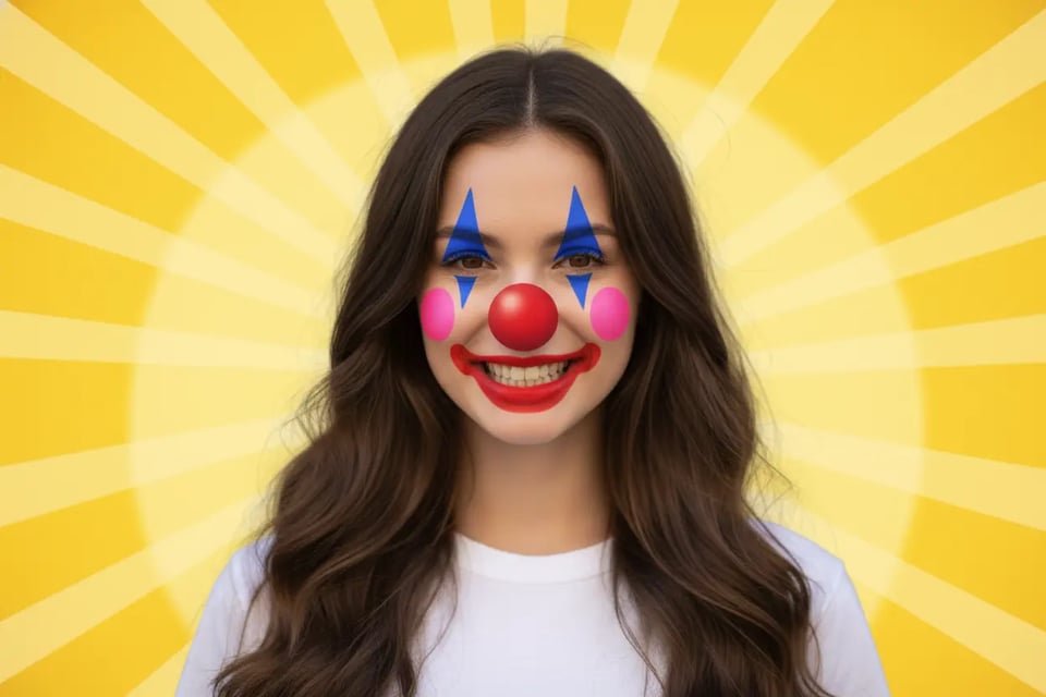 🤡 Лицо-клоун — игриво безбашенное