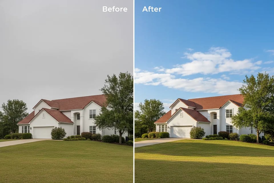 Sky Replacement for Real Estate Photography