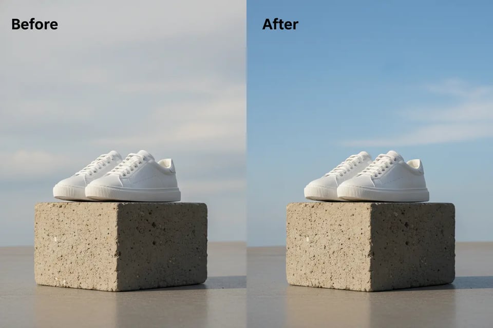 AI Sky Replacement for E-Commerce Product Photos