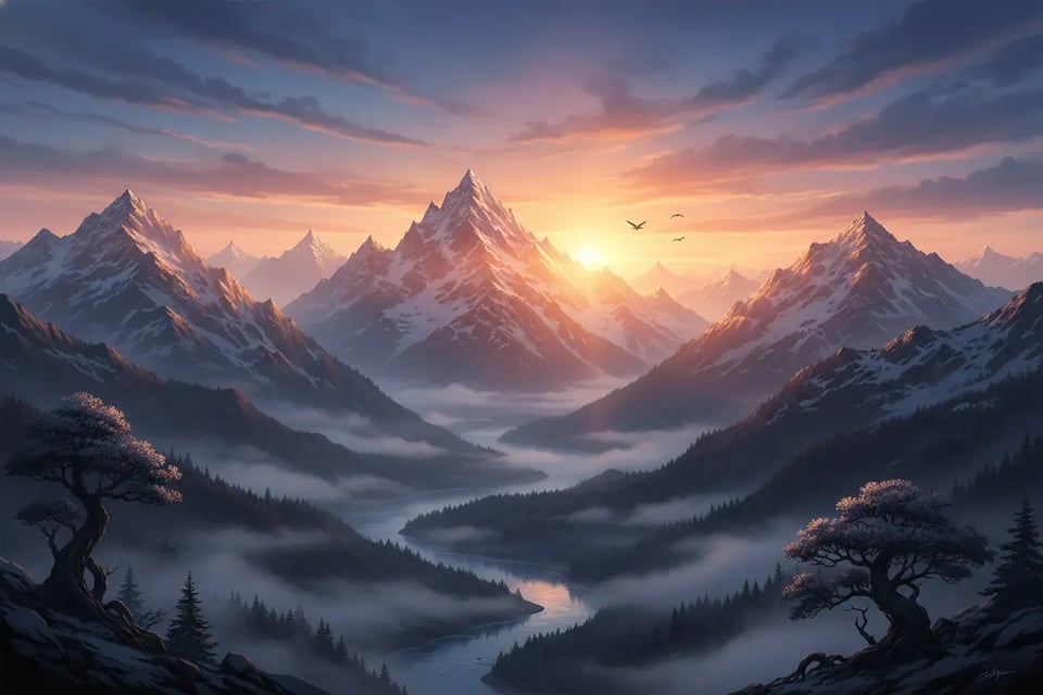 🏔️ Majestic Mountain Sunrise