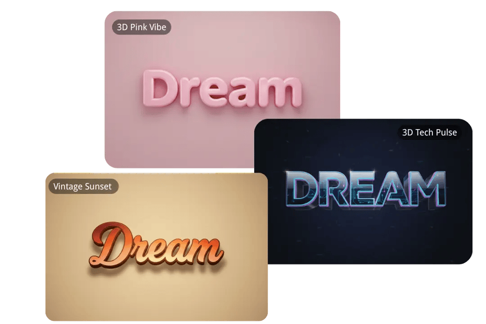 Custom 3D Text Styles with AI Precision