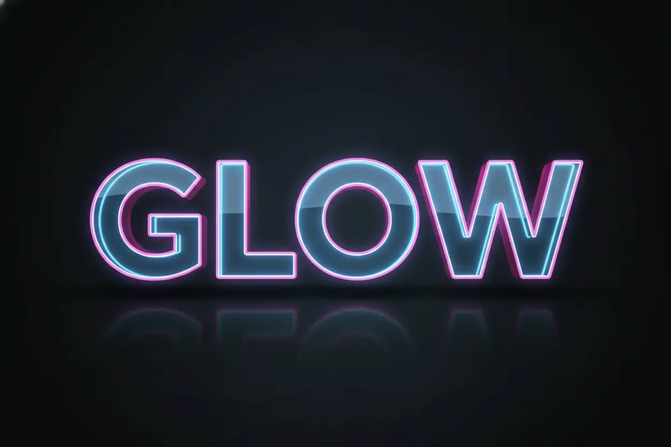 Neon Glow 3D Text