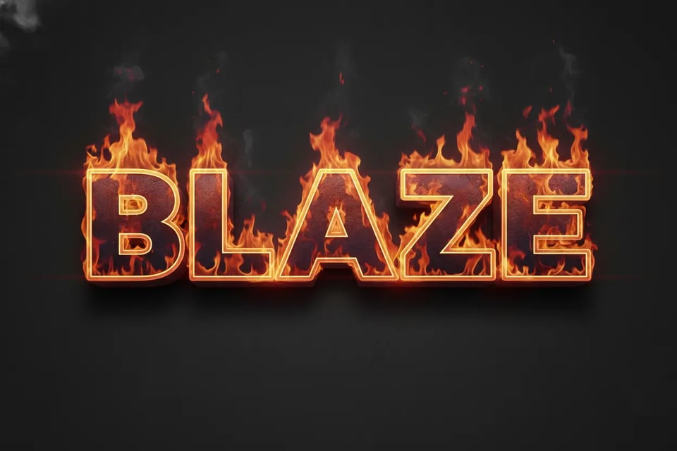 Fire 3D Text