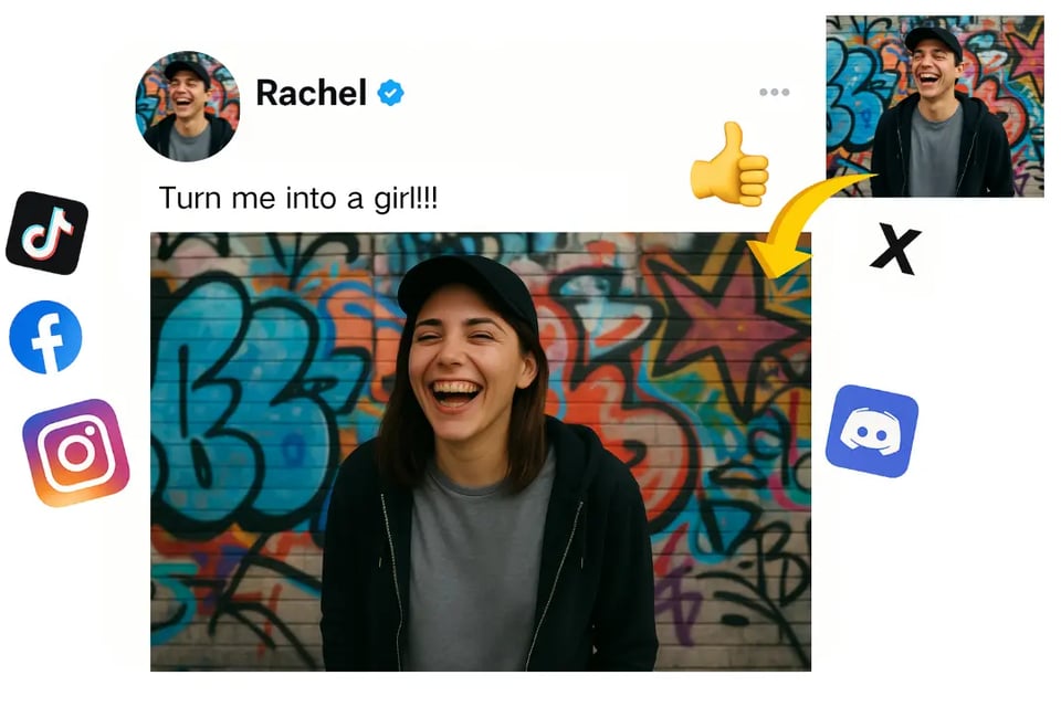 Perfect for Social Media Trends – Share Your Gender-Swapped Image