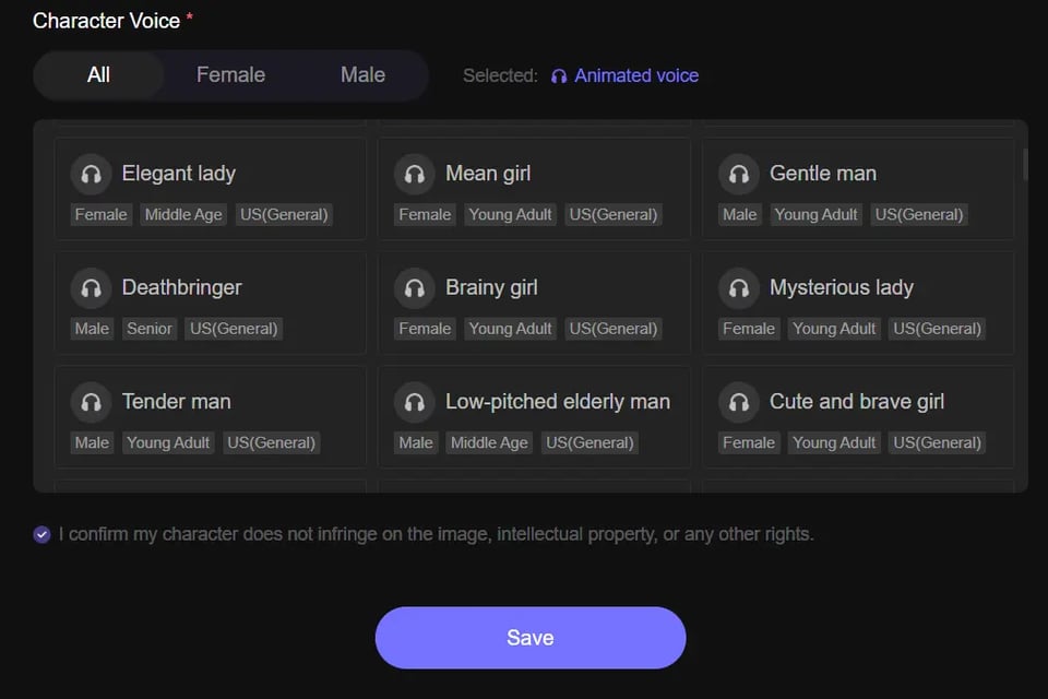Custom Character Creation: 