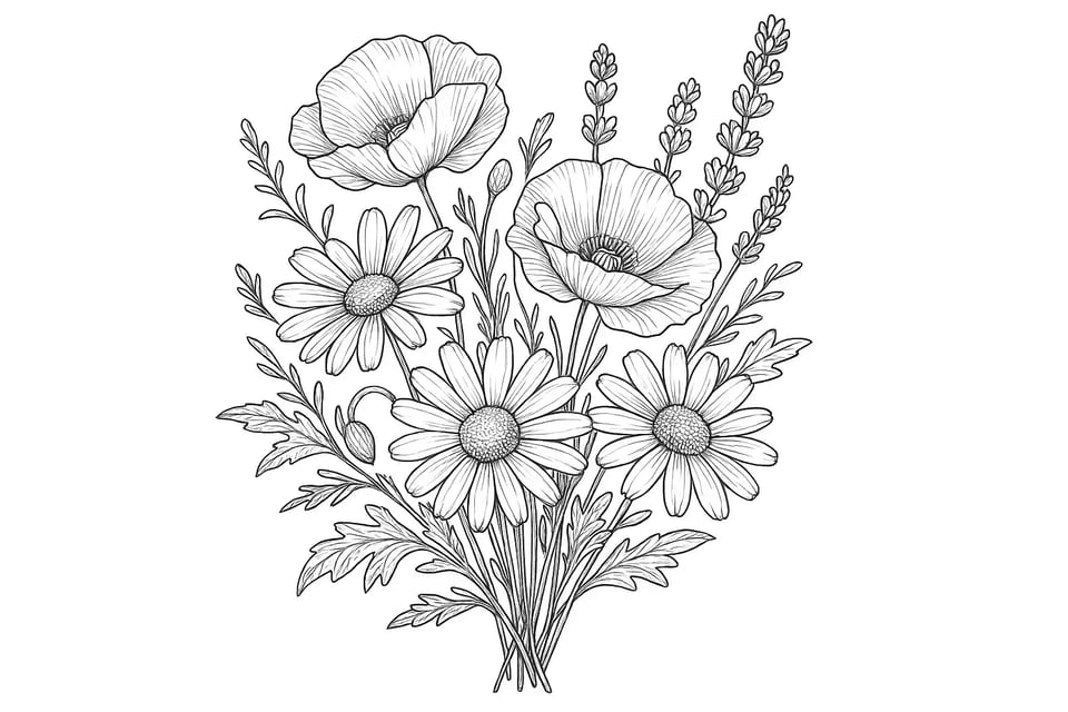 AI Floral Coloring Book Generator
