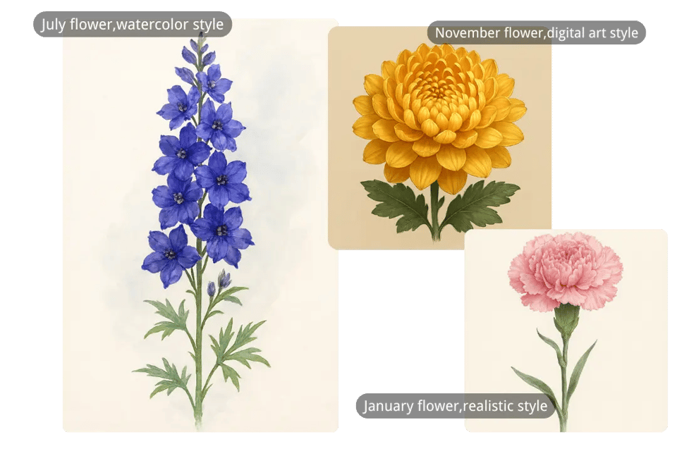 Créez facilement un bouquet de fleurs de naissance avec l’IA pour les rassemblements familiaux