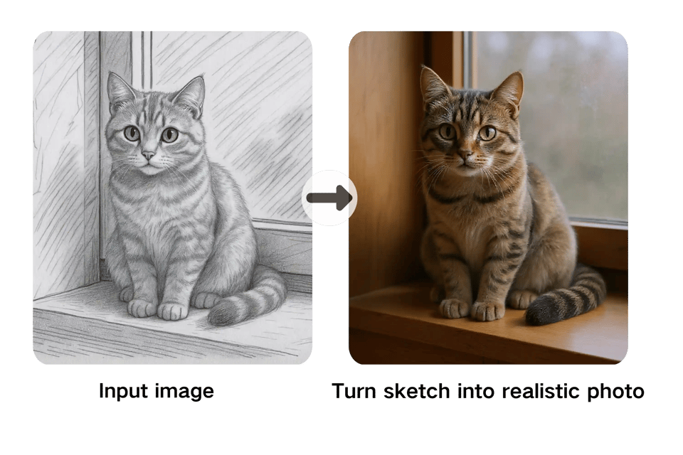 One-Click Convert Sketch to Photo Online